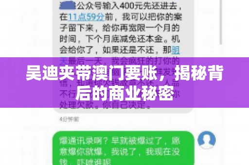 吴迪夹带澳门要账，揭秘背后的商业秘密