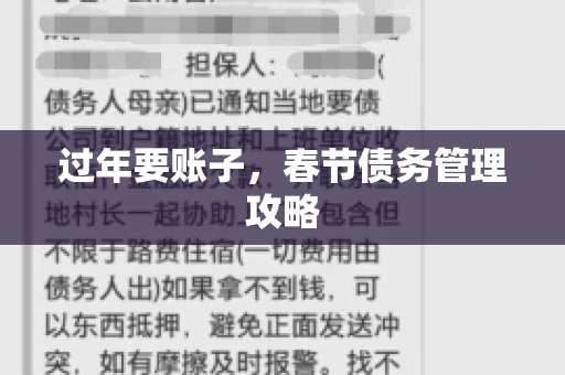 过年要账子，春节债务管理攻略