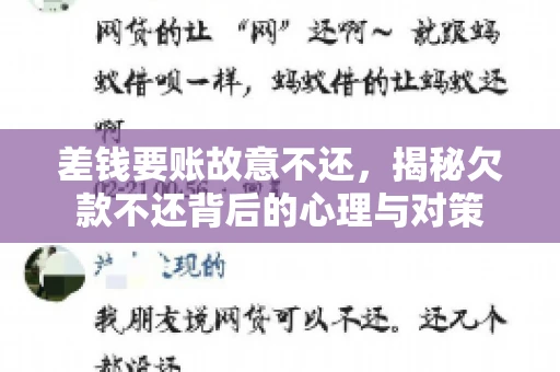 差钱要账故意不还，揭秘欠款不还背后的心理与对策