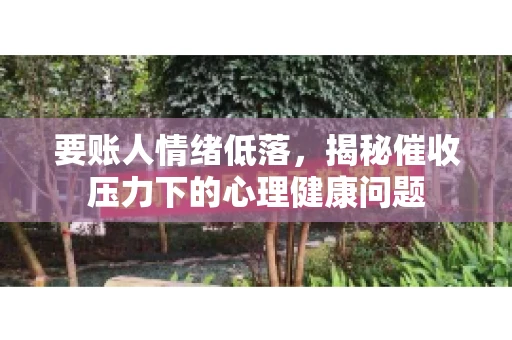 要账人情绪低落，揭秘催收压力下的心理健康问题