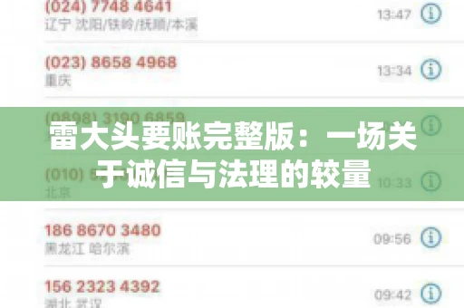 雷大头要账完整版：一场关于诚信与法理的较量